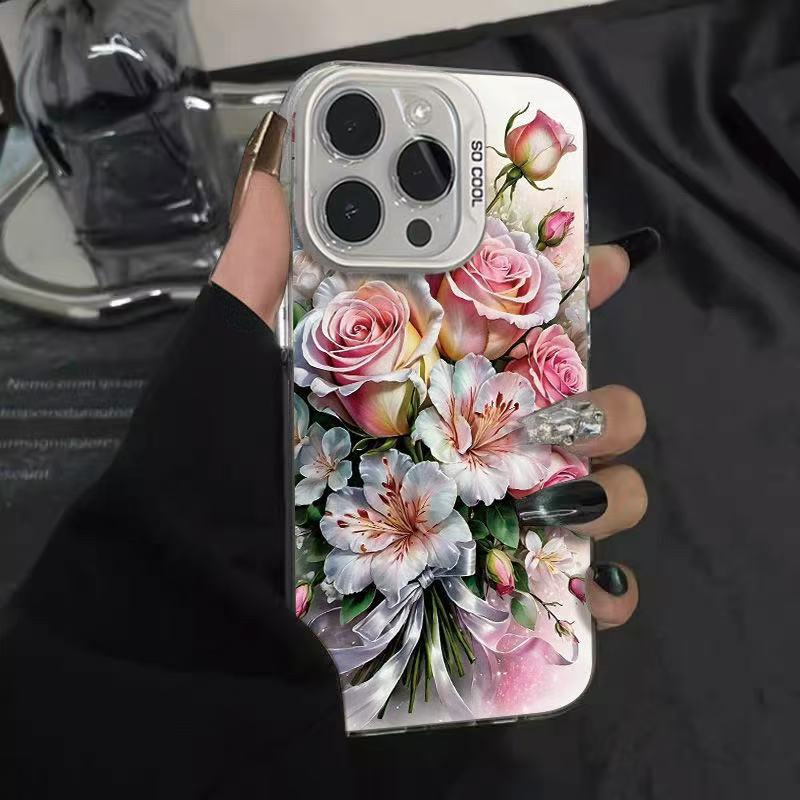 New fashion flower for iphone17 mobile phone case Apple 15promax/14 anti-drop 13pro16 Japan and Korea