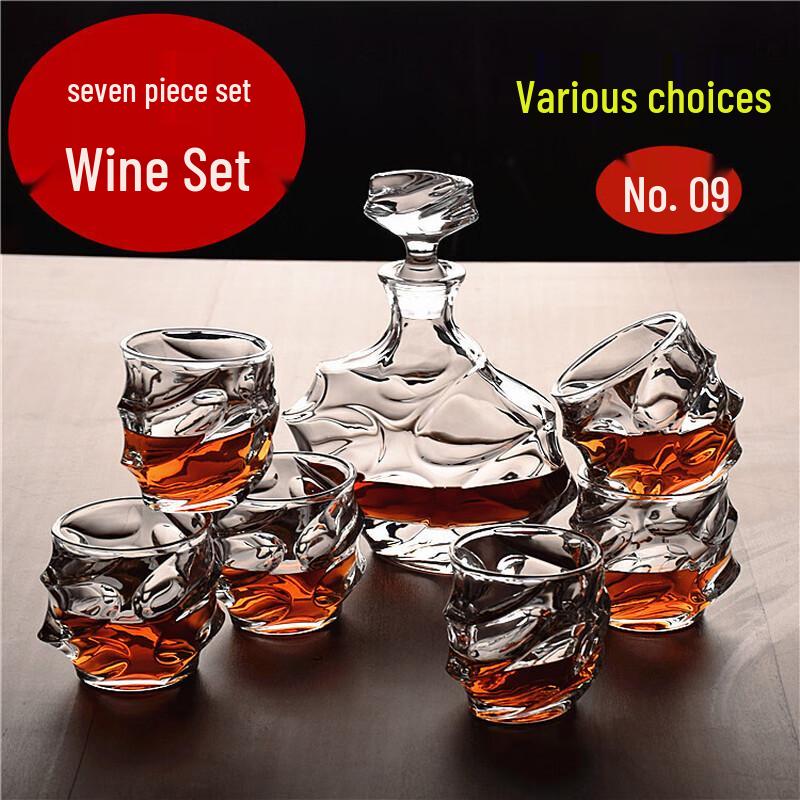 Handun 7-Piece Glass Whiskey Decanter and Glass Set