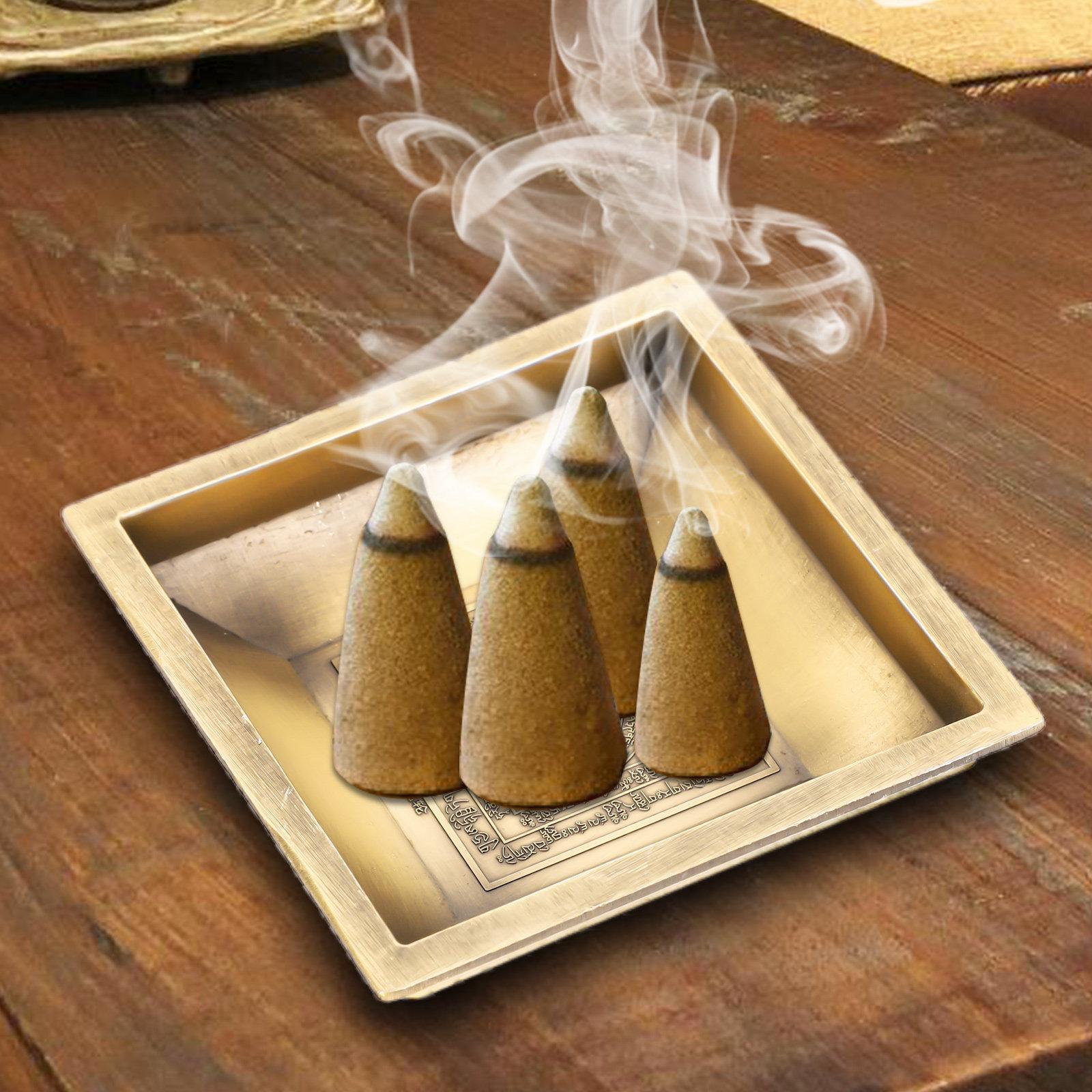

Copper Four-Square Incense Ash Container Offering Plate Vintage Style Carved Patterns Temple Fruit Snack Bowl Buddha Supplies China Mainland