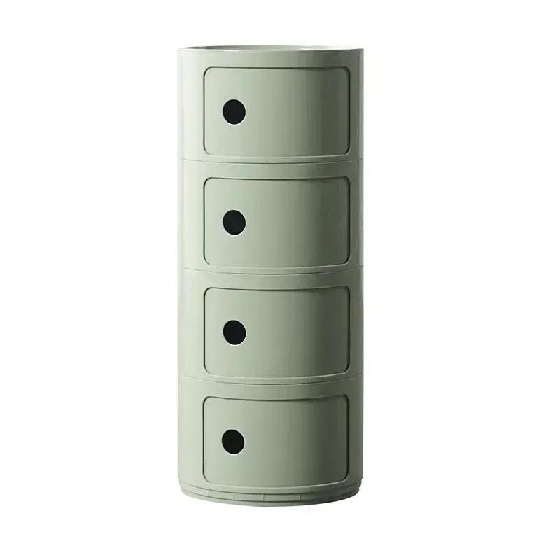 Cabinet Storage Cabinet Bedroom Furniture Modern Simple Plastic New Multi-Layer Bedside Storage Cabinet for Living Room Cylinder