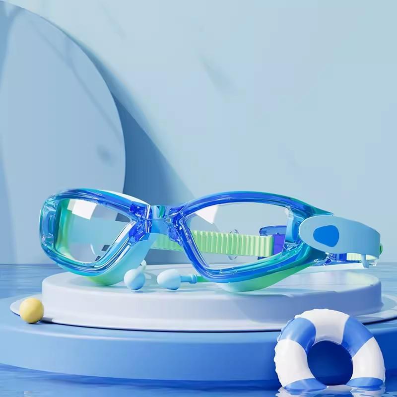 Youyou's New Cute Waterproof and Anti-fog Children's Swimming Goggles, Electroplated Fashionable and Dazzling Large Frame
