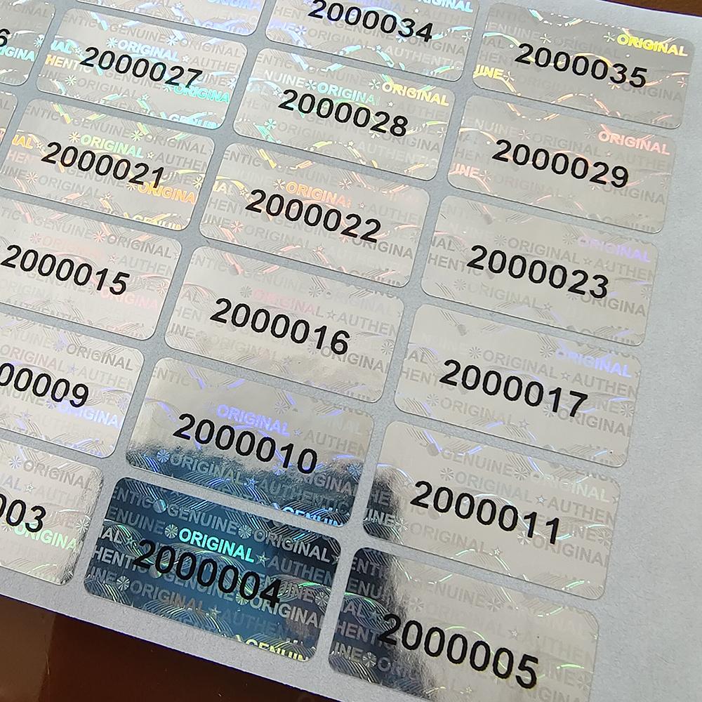 Hologram Security Seal Tamper Evident Removal Proof Packing Label Serial Number VOID Left Open Evidence Anti-fake Laser Sticker