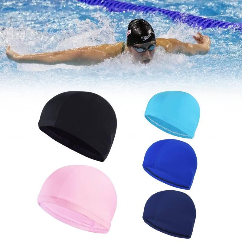 Color Solid Nylon Swimming Cap Durable High Elasticity Hat Outdoor Activities