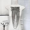 1Pcs Beaded Wedding Dress Shoulder Patches Vintage Heavy Embroidery Tassel Three-Dimensional Crystal Pendant