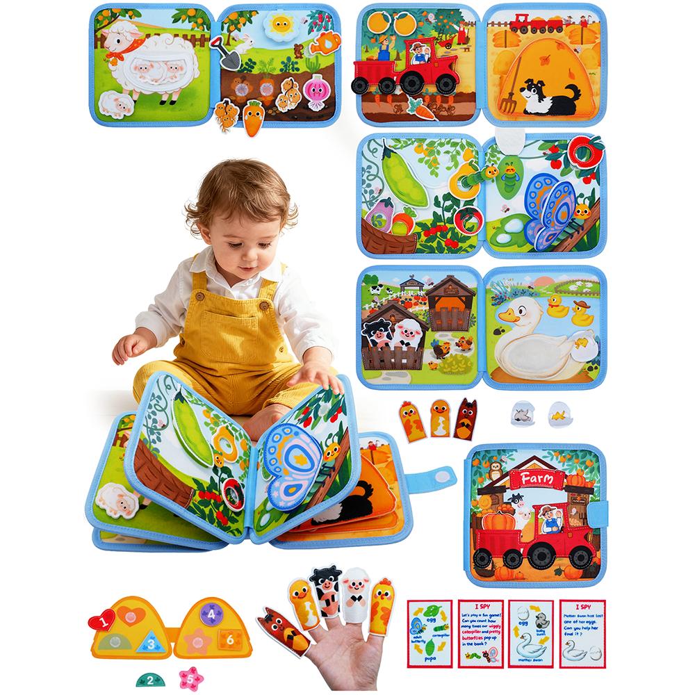 Montessori Toy Busy Board Giraffe Busy Book Preschool Learning Educational Quiet Book Sensory Travel Toy for Baby 3 4 5 6 Ages