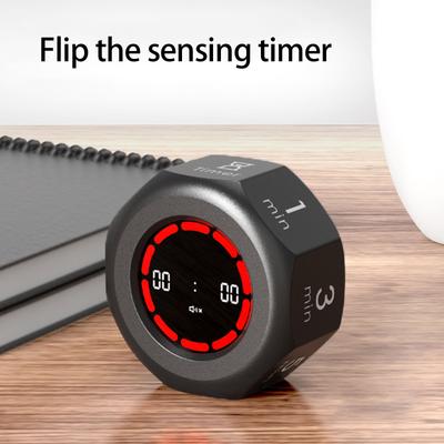 Pomodoro-Timer Schwerkraftsensoren Umdrehen Visuelles LCD-Display mit 7 Voreinstellungen Wiederaufladbar für Zuhause Büro Klassenzimmer