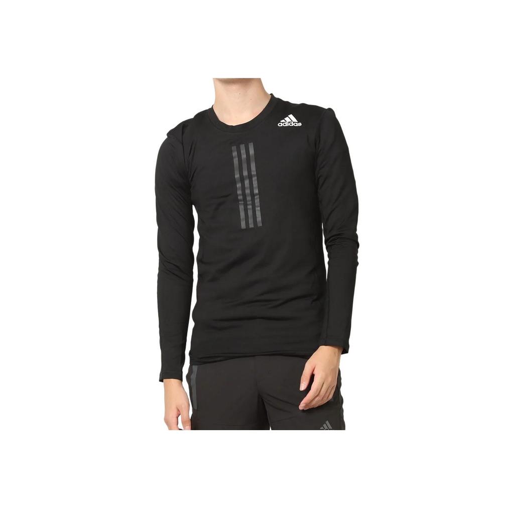 Adidas TF Warm Long Sleeve Slim Fit Crew Neck T-Shirt Men Tops Black GT9516
