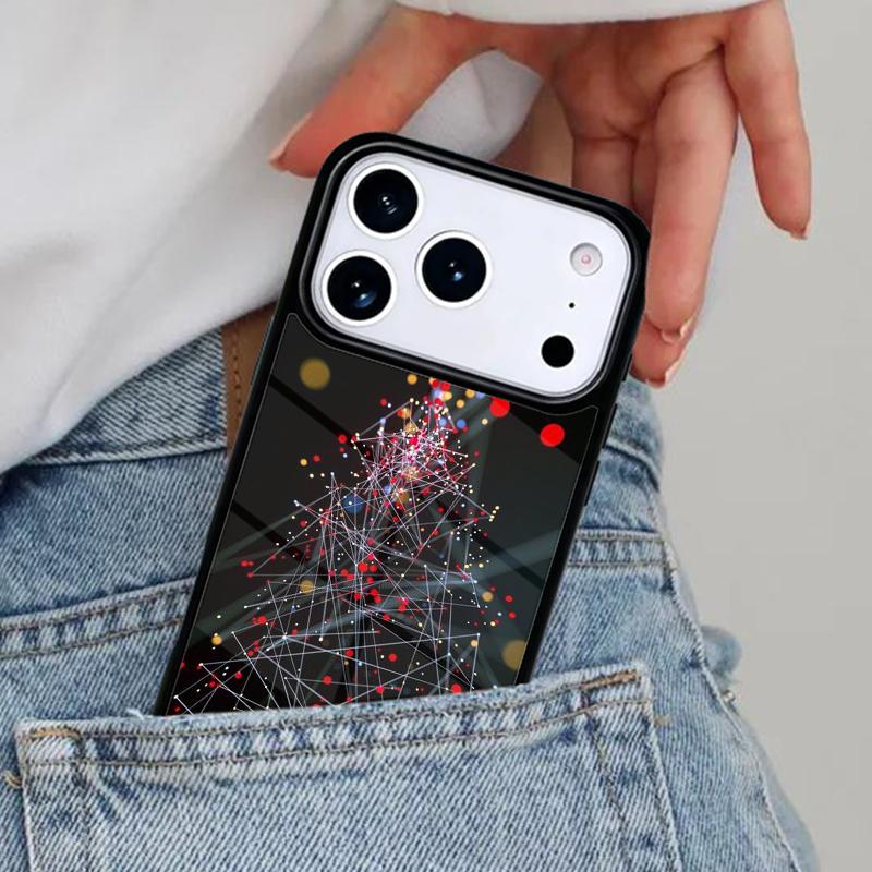 Digital Network Web Structure Phone Case for iPhone 16e 15 14 13 12 17 Pro Max Plus Air 17pro Cover Coque