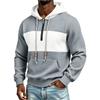 Men's Knit Half Zip Hoodie Casual Color Block Winter Pullover