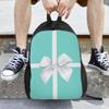 Turquoise Gift Box White Bow Backpack Hot Sale Daypack Large Capacity Children BookBag School Bag Shoulder Bags for Men Women
