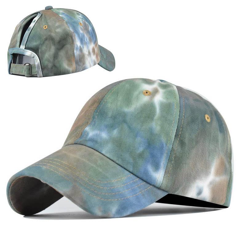 Fashionable Tie-dye Ponytail Hat In Various Colors For Outdoor Activities Women's Sun Visor Cap