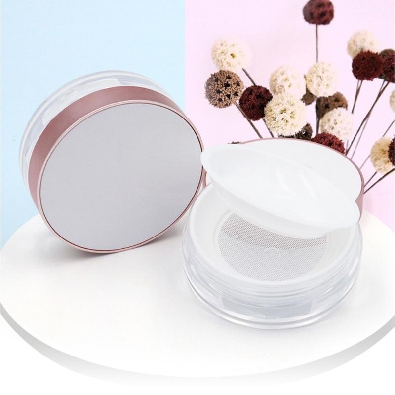 Loose Powder Containers,Reusable Empty Makeup Powder Case with Elasticated Net Sifter for Setting Powder,Face Powder