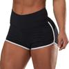 New Summer Women's Large Size Sexy Solid Color High Waist Hemming Color Matching Sports Running Tight Hip Shorts
