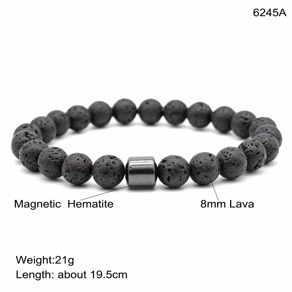 Black Stone Tiger Eye Magnetic Beaded Bracelet