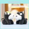 Cartoon Schnauzer Plush Keychain With Super Soft Short Pile For Car And Bag Decor