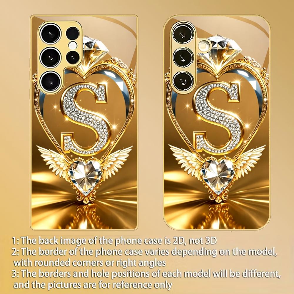 Love letter S electroplated glass phone case suitable for Samsung Galaxy S26 S25 S24 S22 S21 S20 FE/Ultra/Plus5G anti drop