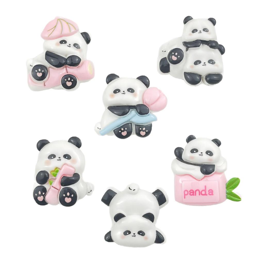 Panda-Themed Resin Jewelry & Hair Accessories: DIY Clips, Buttons, Keychains, Pendants, & Phone Charms