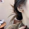 Elegant Gold Pearl Geometric Stud Earrings