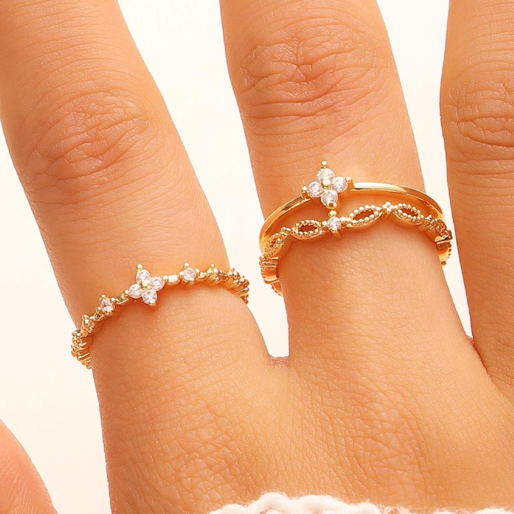 Doppelkreuz Mehrschichtiger Offener Ring: Europäisches & Amerikanisches Nischendesign für Frauen - Luxuriöse High-End-Accessoires