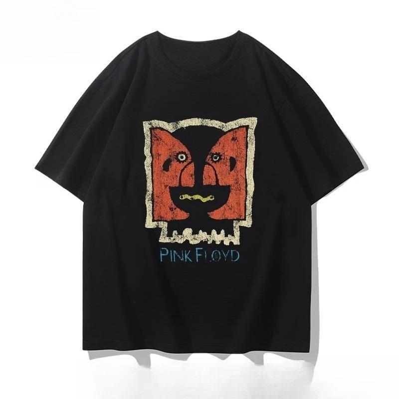 Pink Floyd - British Rock Band Pink Floyd Summer Pure Cotton Short-sleeved Men's and Women's Short Sleeves Plus Size Loose soft