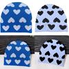Winter Teen Beanies Hat Elastic Windproof Heart Pattern Hat Ear Protector Hat Adult Winter Cycling Skiing Accessories