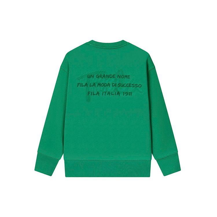 FILA Solid Color Letter Logo Embroidered Fashion Simple Round Neck Long Sleeve Sweatshirt Unisex sweatshirt Lake-Green F11U248201F-GN