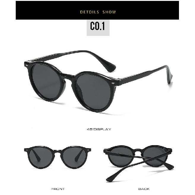 Retro round-frame, plain-lens glasses for women, with blue light blocking, a stylish and vintage design that can be fitted with prescription lenses