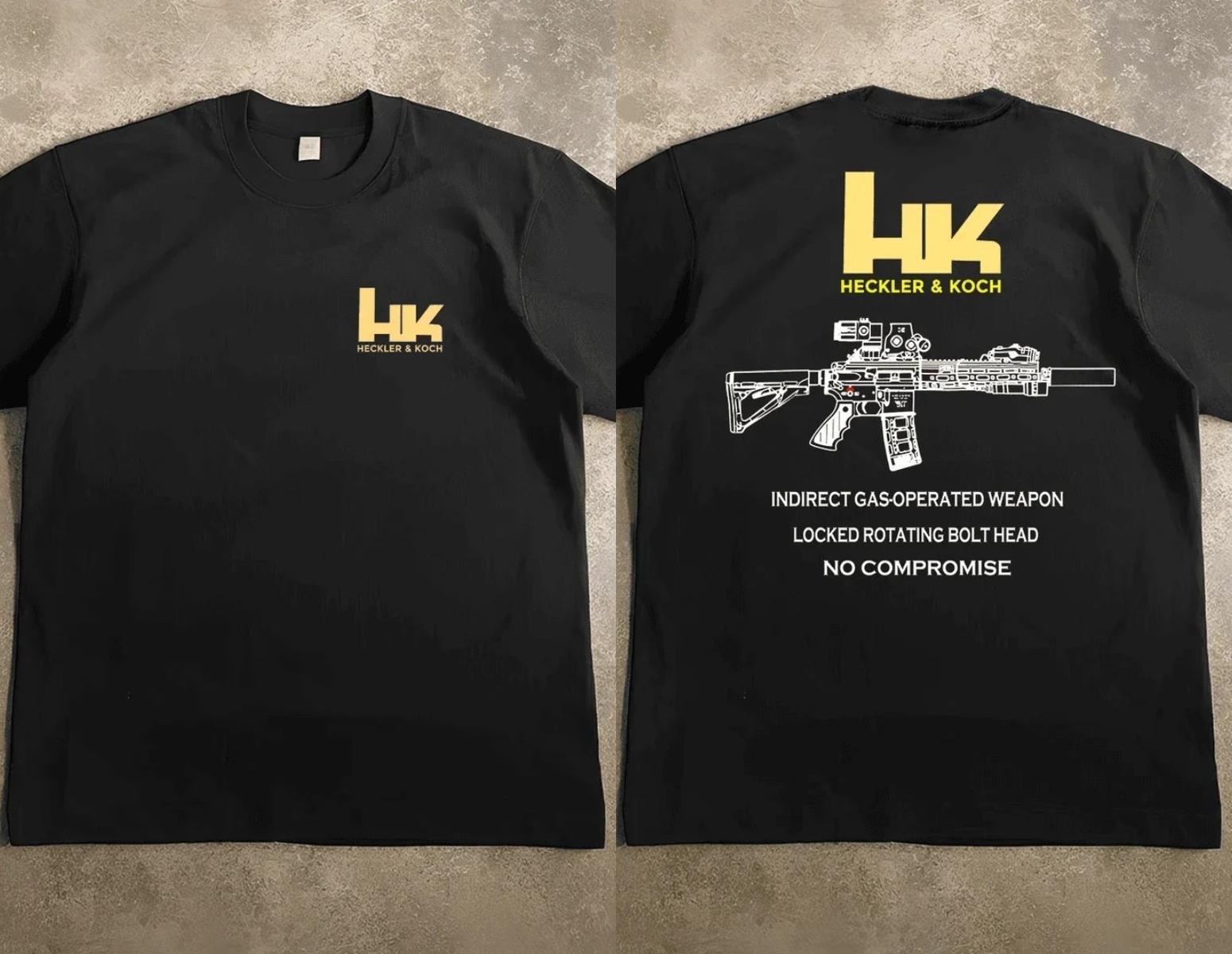 

Graphic in Heckler & Koch HK416 T-Shirt Print Cotton Sweat Wicking Breathable High Quality Casual Tee for Easy Movement Tee 4XL