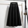 Korean Style Fashion Ladies Retro Three-button Skirt Women's Versatile High Waist Long Skirt