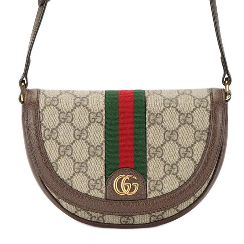 Gucci Ophidia Distressed Double G Logo Old Flower All Over Print Canvas and Leather Shoulder Crossbody Bag Mini Women's Brown