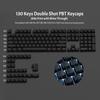 135 Keys Gradient Green Shine Through Keycaps Side Printed PBT Double Shot Keycaps OEM Profile for MX Switches Gaming Keyboards
