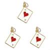 3pcs Gold Plated Enamel Heart DIY Charms Women Cubic Ziron Horseshoe Necklace Pendants Dise Poke Earring Jewelry Making Supplies