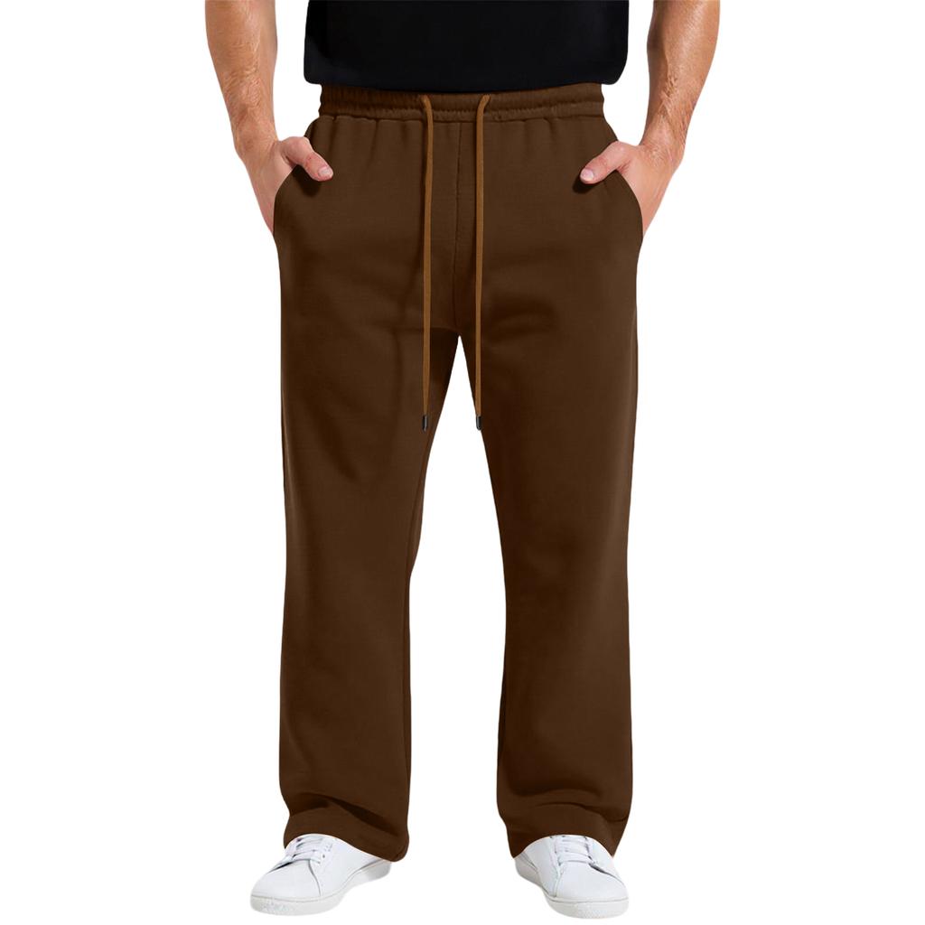 Mens Wide Leg Sweatpants Loose Drawstring Waist Casual Jogger Pants Soft Comfy Relaxed Fit Trousers for Everyday Wear