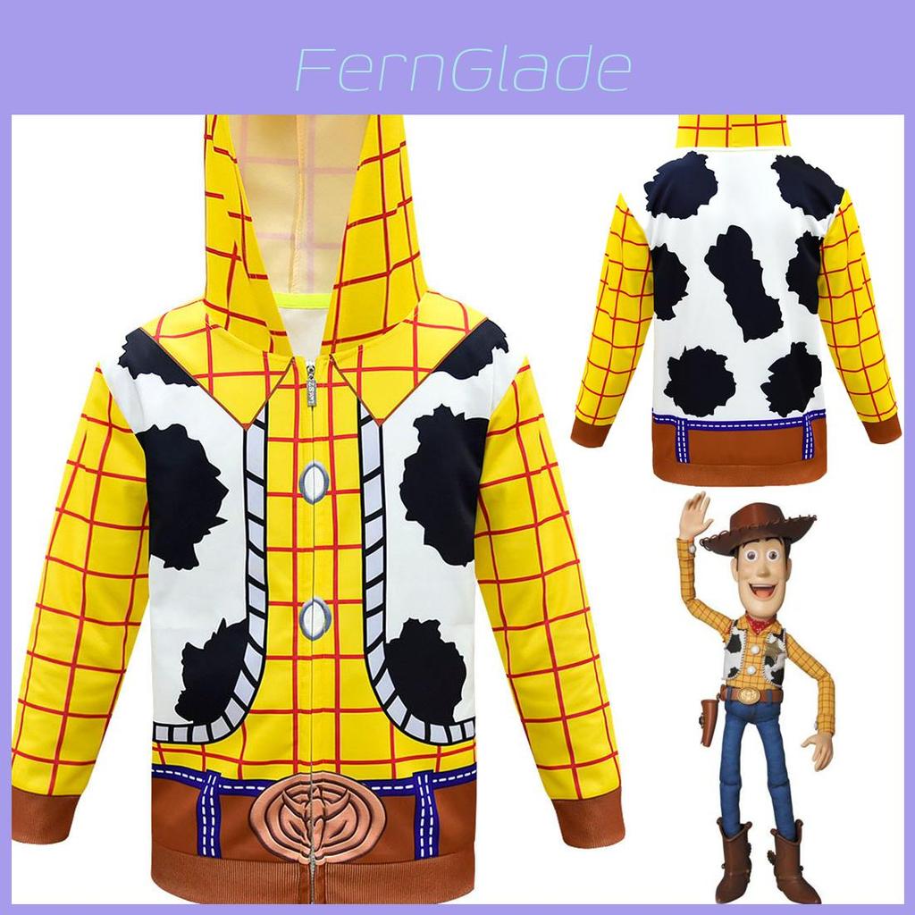 Woody Reißverschluss-Hoodie Sweatshirt Weiches Auffälliges Toy Story Kostüm Für Kinder