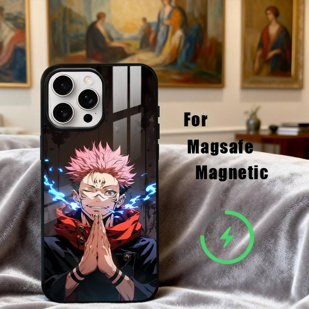 R-Ryomen S-Sukuna J-Jujutsu Kaisen Phone Case For iPhone17,16,15,14,13,12,11 Plus,Pro Max Magnetic For Magsafe Wireless Charging