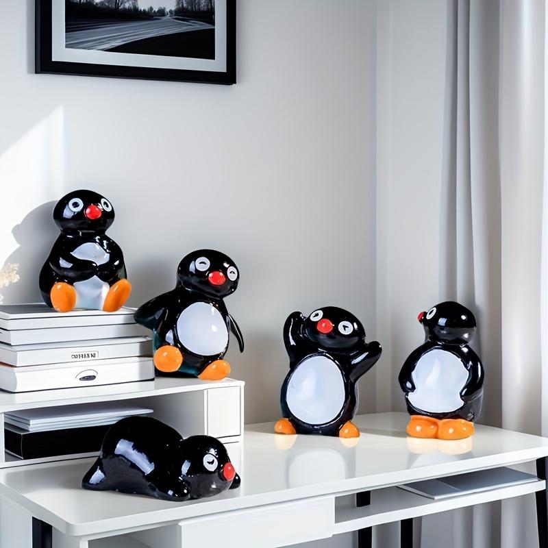 Fünf Mini-Pinguin-Figuren, entzückende Harzdekorationen, perfekt für einen Märchengarten, ideal für Weihnachts- und Osterdekoration