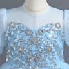 New Summer Girls' Sequin Mesh Princess Piano Performance Dress - Long Evening Gown