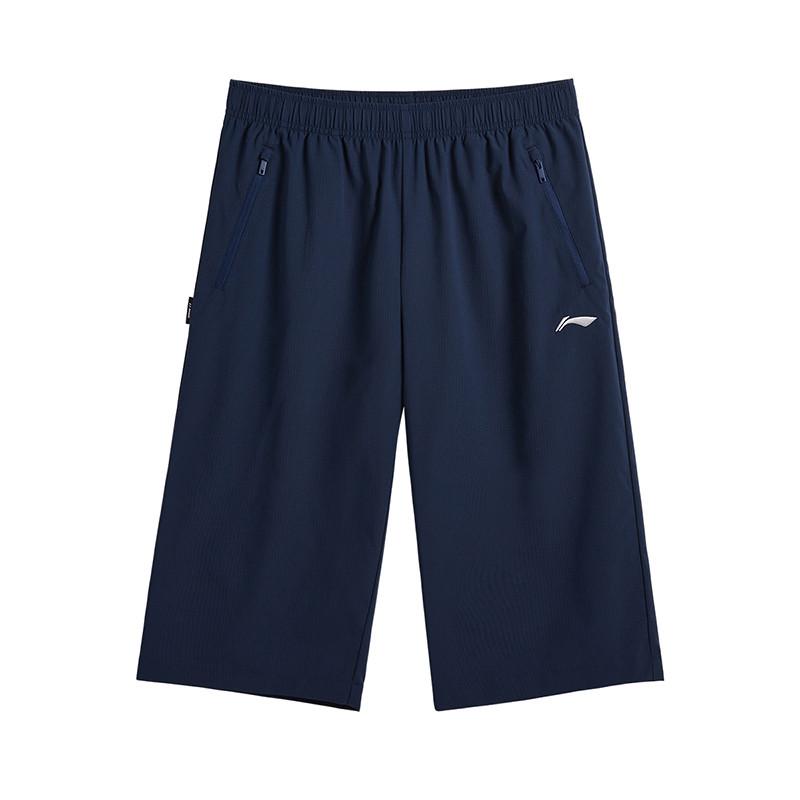 

Li-Ning Breathable Loose Comfortable Logo Regular Mid-Waist Seven-Point Casual Shorts Men shorts AKQU435-2 M
