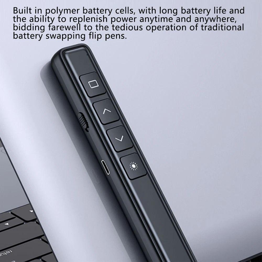 USB Charging Wireless Presentation Clicker Infrared Remote Laser Pointer  PPT Slide Advancer