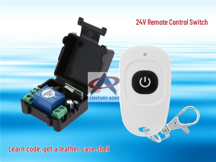 DC24V 1-Channel Wireless Remote Switch + White Duck Egg 1-Key Controller & Momentary Self-Locking Receiver 1-Channel Remote Switch