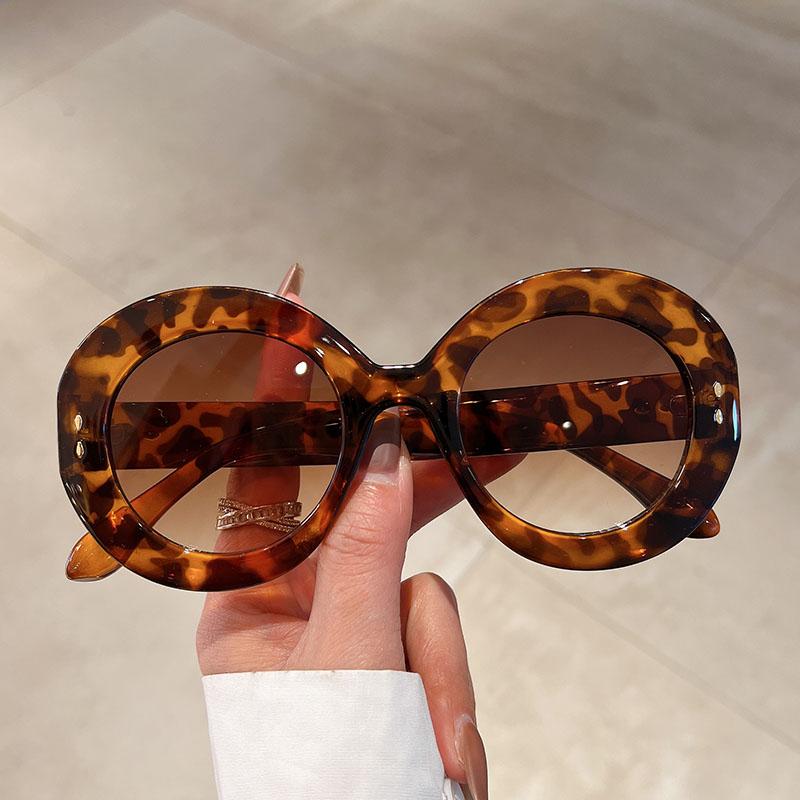 Women's Oversize Round Sun Glasses Fashion Style Vintage Style Candy Color Gradient Shades Eyewear Trendy Brand Design UV400 Protection Sun Eyeglasses