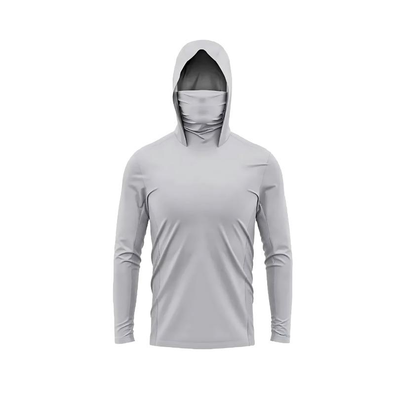 Fiskehuvtröja Herr Långärmad Snabbtorkande Andningsbar Kläder UV-skydd Utomhusfiske T-shirt fiskekläder