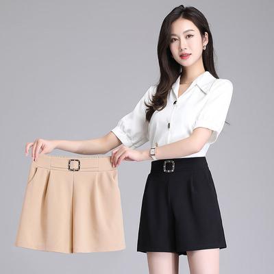 Summer New Ice Silk Shorts Simple Wide Leg Shorts High Waist Versatile Casual Shorts for Women