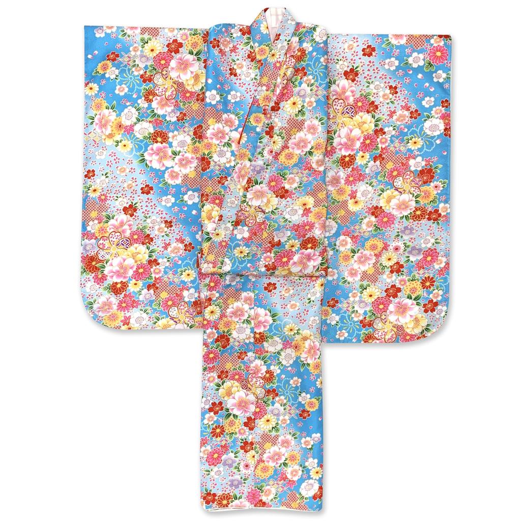 Muromachi 7 Years Old Kimono Full Set Four Kimono Making Obi Set 753 Twisted Plum and Double Cherry PTK380d103YY [Kyoto st. ] Shichi-Go-San Girls'