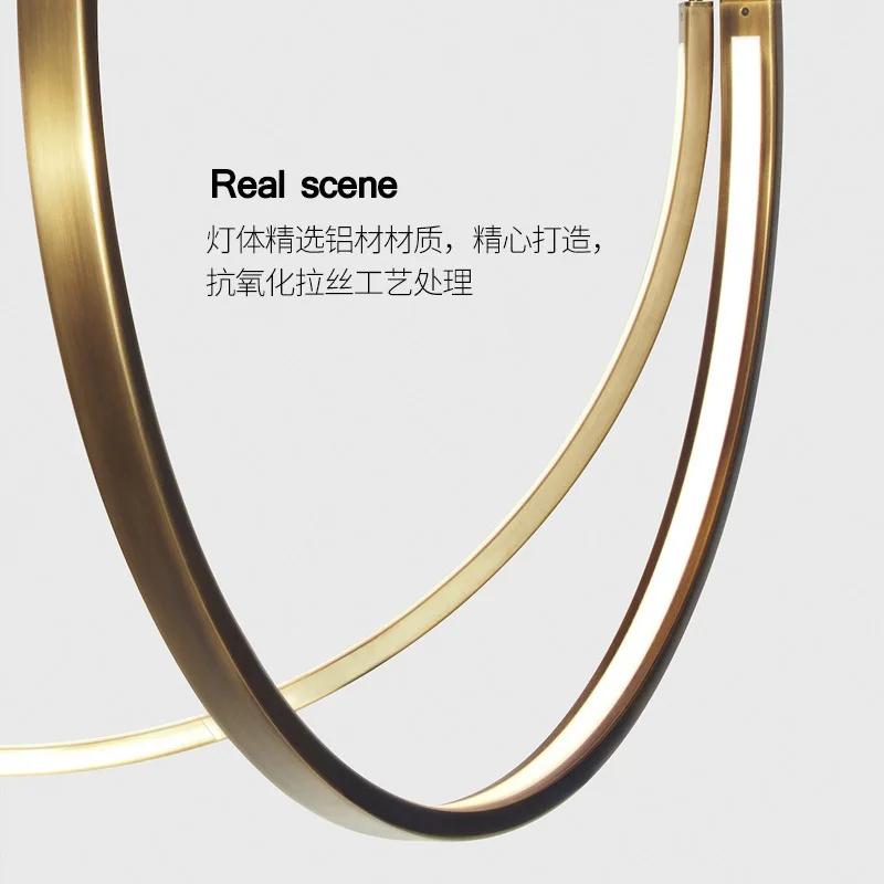 Nordic LED Stainless Steel Aluminium For Living Dining Room Bedroom Hotel Half Circle Pendant Lamp Factory Dropship Store