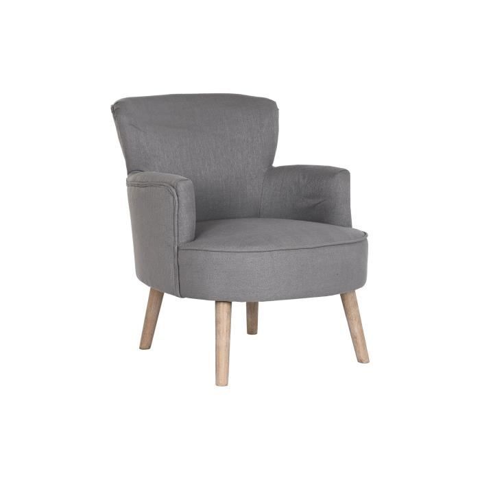 Fauteuil - Sapin - Polyester - Gris Foncé - 1 Place - 66x70x88 Cm
