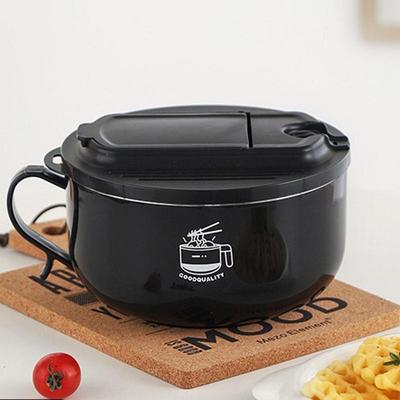 1000ml Rapid Ramen Bowl Microwave Ramen Noodle Bowls with Spoon Chopstick Safe Noodles Cooker Bowl for College Home Office