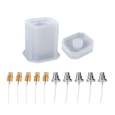 Silicone Resin Casting Mould Tools for Epoxy Resin Making Perfume Bottle DIY Crafts with Distributor Pump for Women Men