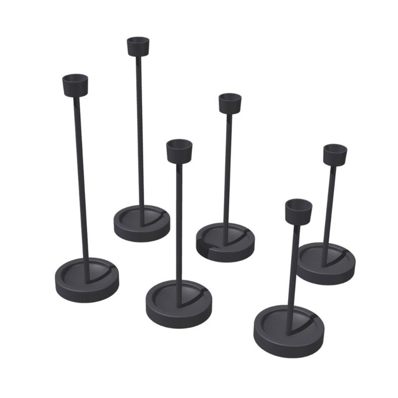 Набор из 6 высоких черных металлических подсвечников для конических свечей, подсвечник для центральных композиций стола, ужина, свадьбы, вечеринки, домашнего декора 1