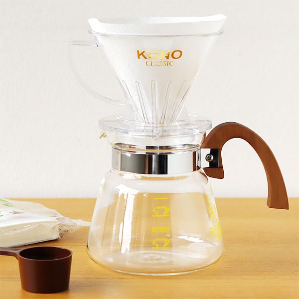 KONO Style Prestigious Dripper Set for 4 with Wood Handles